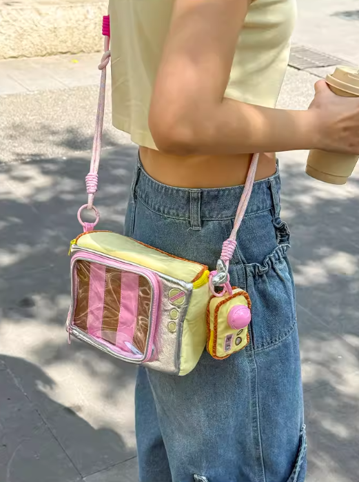 Retro TV Shaped Crossbody Phone Bag Cute Summer Mini Handbag