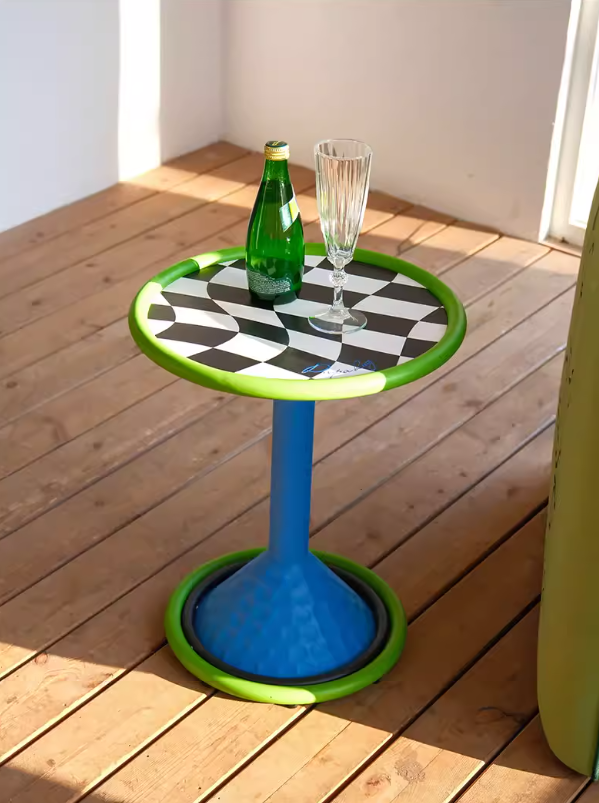 Mid Century Style Lacquered Side Table Round Coffee Accent Table