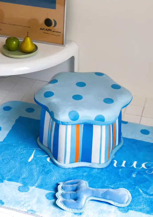 Pudding Footstool Sofa Ottoman Living Room Shoe Changing Stool