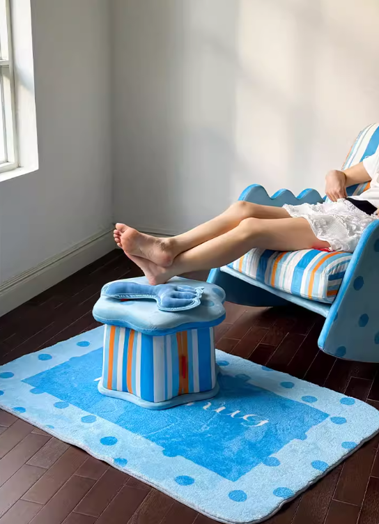 Pudding Footstool Sofa Ottoman Living Room Shoe Changing Stool