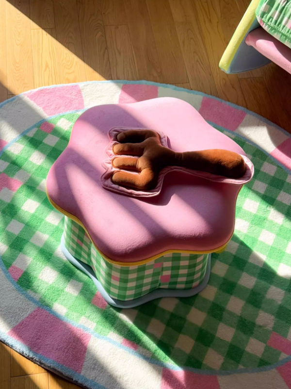 Pudding Low Stool Ottoman Soft Footrest Living Room Tea Table Seat