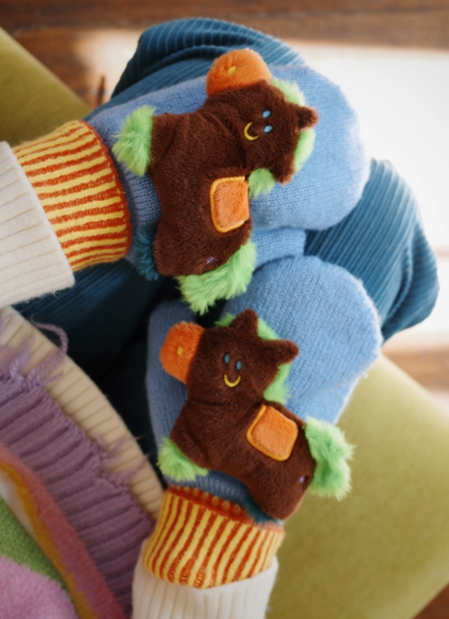 Winter Little Horse Knit Gloves Warm Wool Blend