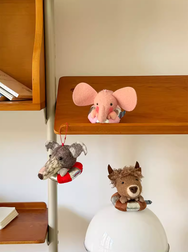 Elephant Backpack Charm Cute Bag Pendant Decorative Plush Keychain