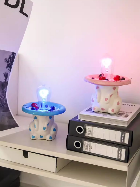 Ceramic Bunny Ambient Table Lamp Night Light for Bedroom Bedside