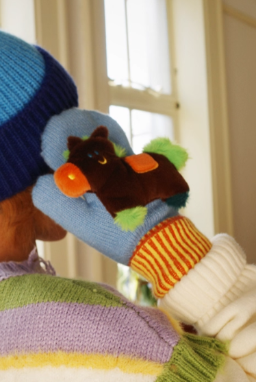 Winter Little Horse Knit Gloves Warm Wool Blend